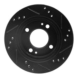 R1 Concepts 14-15 Mitsubishi Mirage Front Left Drilled & Slotted Black Brake Rotor by R1 Concepts RNC-633-72045L