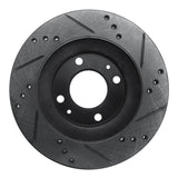 R1 Concepts 12-17 Mitsubishi I-MIEV Front Left Drilled & Slotted Black Brake Rotor