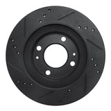 R1 Concepts 12-17 Mitsubishi I-MIEV Front Right Drilled & Slotted Black Brake Rotor by R1 Concepts RNC-633-72046R