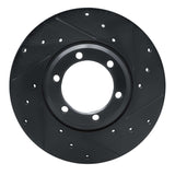 R1 Concepts 79-86 Dodge Ram 50 Front Right Drilled & Slotted Black Brake Rotor