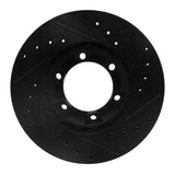 R1 Concepts 87-89 Dodge Raider Front Left Drilled & Slotted Black Brake Rotor