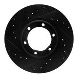R1 Concepts 87-89 Dodge Raider Front Left Drilled & Slotted Black Brake Rotor