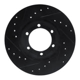 R1 Concepts 87-89 Dodge Raider Front Right Drilled & Slotted Black Brake Rotor