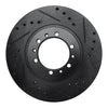 R1 Concepts 90-04 Mitsubishi Montero Sport (USA/Canada) Front Right Drilled & Slotted Black Brake Rotor