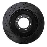 R1 Concepts 98-04 Mitsubishi Montero Front Right Drilled & Slotted Black Brake Rotor