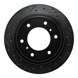 R1 Concepts 00-06 Mitsubishi Montero Rear Left Drilled & Slotted Black Brake Rotor by R1 Concepts RNC-633-72058L