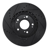 R1 Concepts 04-11 Mitsubishi Endeavor Front Right Drilled & Slotted Black Brake Rotor by R1 Concepts RNC-633-72059R