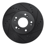 R1 Concepts 04-11 Mitsubishi Endeavor Front Right Drilled & Slotted Black Brake Rotor by R1 Concepts RNC-633-72059R