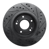 R1 Concepts 05-22 Mitsubishi Outlander PHEV Front Left Drilled & Slotted Black Brake Rotor by R1 Concepts RNC-633-72061L