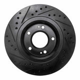 R1 Concepts 05-22 Mitsubishi Outlander PHEV Front Right Drilled & Slotted Black Brake Rotor by R1 Concepts RNC-633-72061R