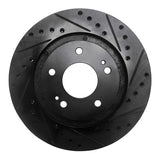 R1 Concepts 05-22 Mitsubishi Outlander PHEV Front Right Drilled & Slotted Black Brake Rotor by R1 Concepts RNC-633-72061R
