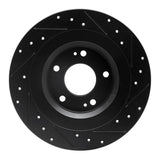 R1 Concepts 13-25 Mitsubishi Eclipse Cross Rear Left Drilled & Slotted Black Brake Rotor by R1 Concepts RNC-633-72063L