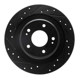 R1 Concepts 13-25 Mitsubishi Eclipse Cross Rear Left Drilled & Slotted Black Brake Rotor by R1 Concepts RNC-633-72063L