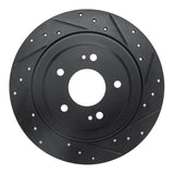 R1 Concepts 13-25 Mitsubishi Eclipse Cross Rear Right Drilled & Slotted Black Brake Rotor by R1 Concepts RNC-633-72063R
