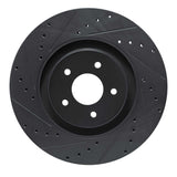 R1 Concepts 2022-2025 Infiniti QX60 Front Left Drilled & Slotted Black Brake Rotor by R1 Concepts RNC-633-72070L