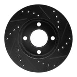 R1 Concepts 78-92 Audi 80 Front Left Drilled & Slotted Black Brake Rotor by R1 Concepts RNC-633-73000L