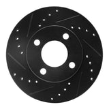 R1 Concepts 78-92 Audi 80 Front Left Drilled & Slotted Black Brake Rotor by R1 Concepts RNC-633-73000L