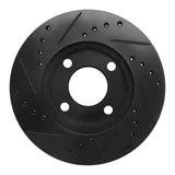 R1 Concepts 78-92 Audi 80 Front Right Drilled & Slotted Black Brake Rotor by R1 Concepts RNC-633-73000R