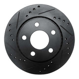R1 Concepts 85-91 Audi 5000CS Turbo Quattro Rear Left Drilled & Slotted Black Brake Rotor by R1 Concepts RNC-633-73001L