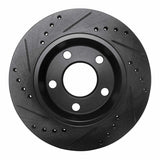 R1 Concepts 85-91 Audi 200 Quattro Rear Right Drilled & Slotted Black Brake Rotor by R1 Concepts RNC-633-73001R
