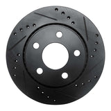 R1 Concepts 85-91 Audi 200 Quattro Rear Right Drilled & Slotted Black Brake Rotor by R1 Concepts RNC-633-73001R