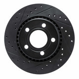 R1 Concepts 80-86 Audi Quattro Front Left Drilled & Slotted Black Brake Rotor