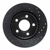R1 Concepts 80-86 Audi 5000CS Turbo Quattro Front Right Drilled & Slotted Black Brake Rotor by R1 Concepts RNC-633-73004R