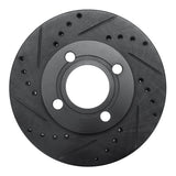 R1 Concepts 84-87 Audi 4000 Quattro Front Left Drilled & Slotted Black Brake Rotor by R1 Concepts RNC-633-73005L