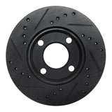 R1 Concepts 84-87 Audi Coupe Front Right Drilled & Slotted Black Brake Rotor by R1 Concepts RNC-633-73005R
