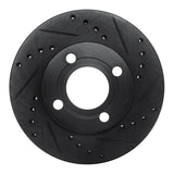 R1 Concepts 84-87 Audi Coupe Front Right Drilled & Slotted Black Brake Rotor by R1 Concepts RNC-633-73005R