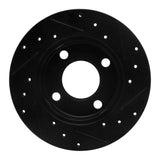 R1 Concepts 84-95 Audi 90 Quattro Rear Left Drilled & Slotted Black Brake Rotor by R1 Concepts RNC-633-73006L