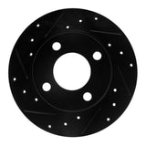 R1 Concepts 84-95 Audi 90 Quattro Rear Left Drilled & Slotted Black Brake Rotor by R1 Concepts RNC-633-73006L