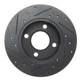 R1 Concepts 82-98 Audi 5000 Rear Right Drilled & Slotted Black Brake Rotor by R1 Concepts RNC-633-73007R