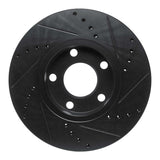 R1 Concepts 85-91 Audi 200 Quattro Front Left Drilled & Slotted Black Brake Rotor by R1 Concepts RNC-633-73008L
