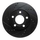 R1 Concepts 85-91 Audi 200 Quattro Front Left Drilled & Slotted Black Brake Rotor by R1 Concepts RNC-633-73008L