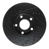 R1 Concepts 85-91 Audi 5000S Front Right Drilled & Slotted Black Brake Rotor by R1 Concepts RNC-633-73008R