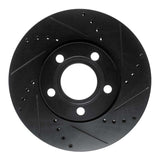 R1 Concepts 85-91 Audi 5000S Front Right Drilled & Slotted Black Brake Rotor by R1 Concepts RNC-633-73008R