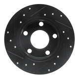 R1 Concepts 85-00 Audi 5000S Quattro Rear Right Drilled & Slotted Black Brake Rotor by R1 Concepts RNC-633-73009R