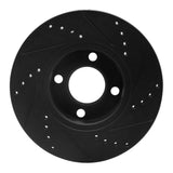 R1 Concepts 90-98 Audi Cabriolet Front Left Drilled & Slotted Black Brake Rotor by R1 Concepts RNC-633-73010L