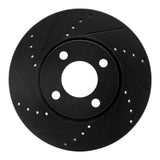 R1 Concepts 90-98 Audi Cabriolet Front Left Drilled & Slotted Black Brake Rotor by R1 Concepts RNC-633-73010L
