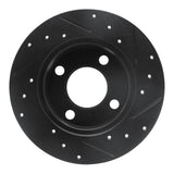 R1 Concepts 89-91 Audi 100 Rear Left Drilled & Slotted Black Brake Rotor by R1 Concepts RNC-633-73012L