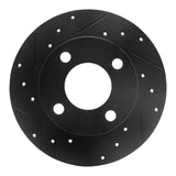 R1 Concepts 89-91 Audi 100 Rear Left Drilled & Slotted Black Brake Rotor by R1 Concepts RNC-633-73012L