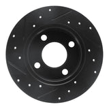 R1 Concepts 89-91 Audi 100 Rear Right Drilled & Slotted Black Brake Rotor