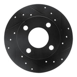 R1 Concepts 89-91 Audi 100 Rear Right Drilled & Slotted Black Brake Rotor