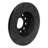 R1 Concepts 90-97 Audi S4 Rear Right Drilled & Slotted Black Brake Rotor