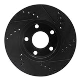 R1 Concepts 90-97 Audi S6 Front Left Drilled & Slotted Black Brake Rotor by R1 Concepts RNC-633-73014L