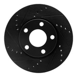 R1 Concepts 90-97 Audi S6 Front Left Drilled & Slotted Black Brake Rotor by R1 Concepts RNC-633-73014L