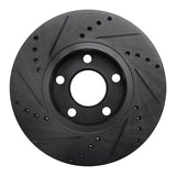 R1 Concepts 90-97 Audi V8 Quattro Front Right Drilled & Slotted Black Brake Rotor by R1 Concepts RNC-633-73014R