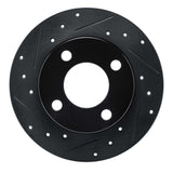 R1 Concepts 89-91 Audi 100 Quattro Rear Left Drilled & Slotted Black Brake Rotor by R1 Concepts RNC-633-73015L