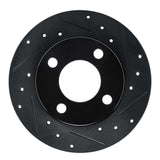 R1 Concepts 89-91 Audi 100 Quattro Rear Right Drilled & Slotted Black Brake Rotor by R1 Concepts RNC-633-73015R